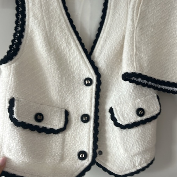 Maje Tweed blue trimmed set - Picture 3 of 7